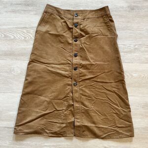 Mossimo Suede Button Front Skirt Pockets Women's Brown-Size 6